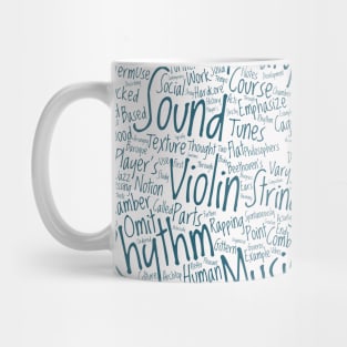 Melody Music Orchestra Silhouette Shape Text Word Cloud Mug